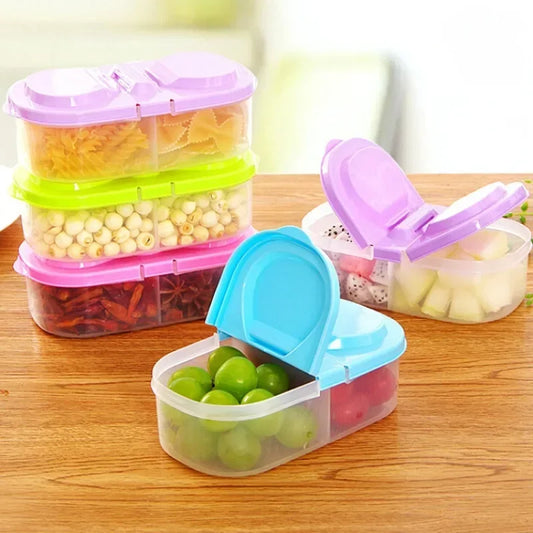 Healthy Plastic Food Container Portable Lunch Box Capacity Camping Picnic Food Fruit Container Storage Box for Kids Dinnerware