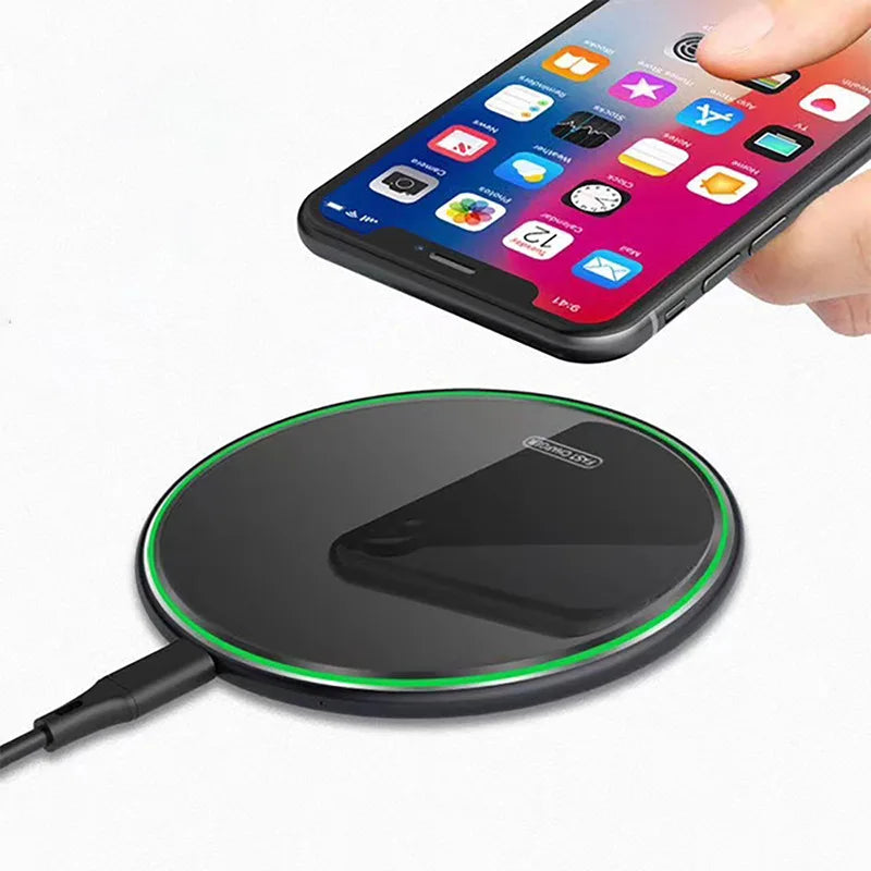 15W Quick Wireless Charger Pad for iPhone 15 14 Pro Max Samsung Xiaomi Cell Phone Chargers Induction Fast Charging Dock Station