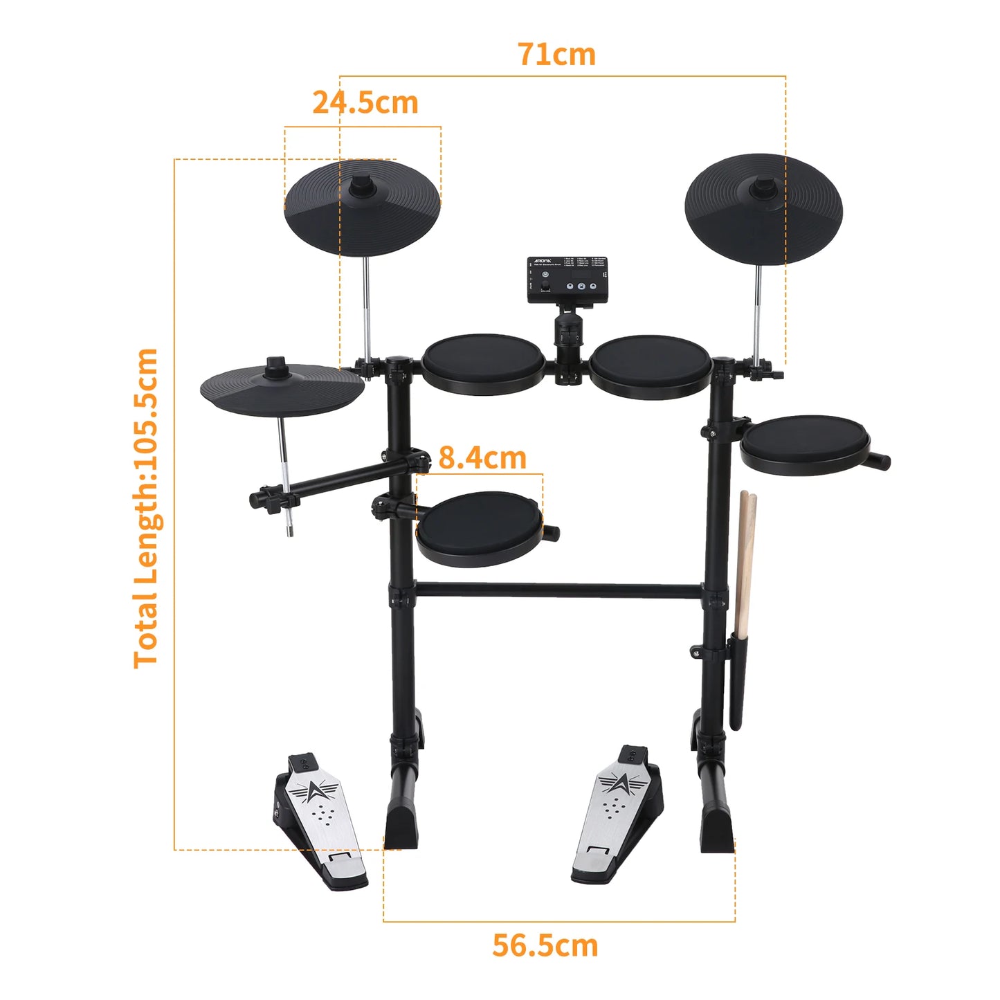 Electric Drum Set 8 Piece Electronic Drum Kit for Adult Beginner 144 Sounds Hi-Hat Pedals and USB MIDI Connection Music Gifts