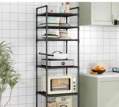 Storage Multilevel Kitchen Rack Panel Microwave Floor Rack Multilevel Kitchen Storage Rack With Pulleys For ToolHousehold Carts