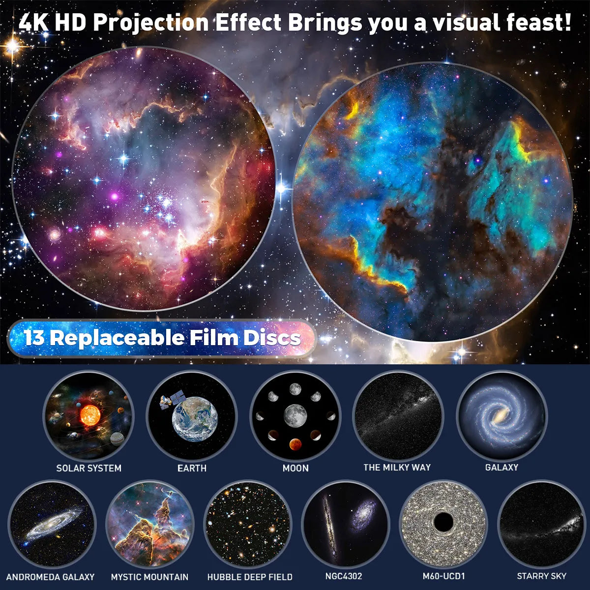 13 in 1 Star Projector, Planetarium Galaxy Projector for Bedroom, Aurora Projector, Night Light Projector for Kids Adults