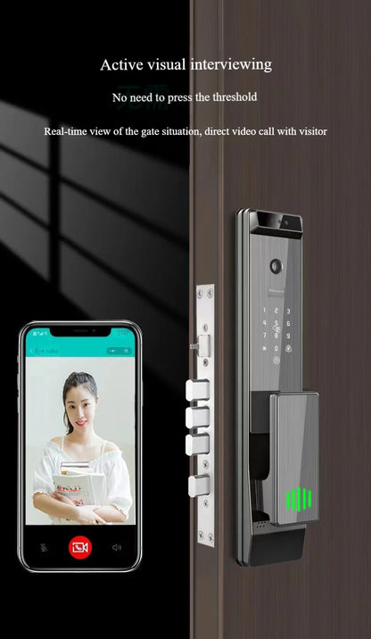 Voice Control Tuya APP Face Recognition Smart Door Lock Electronic Digital Door Lock Fully Automatic Door Lock With Camera