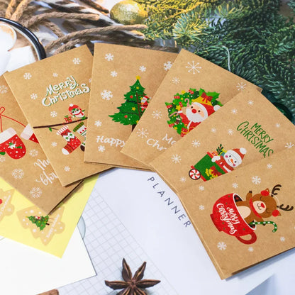 10.5x7.2cm Merry Chritmas Greeting Cards Envelope Xmas Gifts Card DIY Folding Paper Card Invitations Gifts Postcard New Year