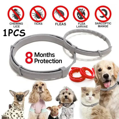 Pet Dog Cat Collar Anti Flea Mite Lice Insecticide Mosquito Outdoor Adjustable Pets Deworming Collar Pet Products