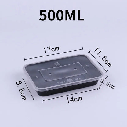 Disposable Food Container Kitchen Refrigerator Storage Box Fruit Salad Sandwich Takeout Lunch Box with Lid Catering Supplies