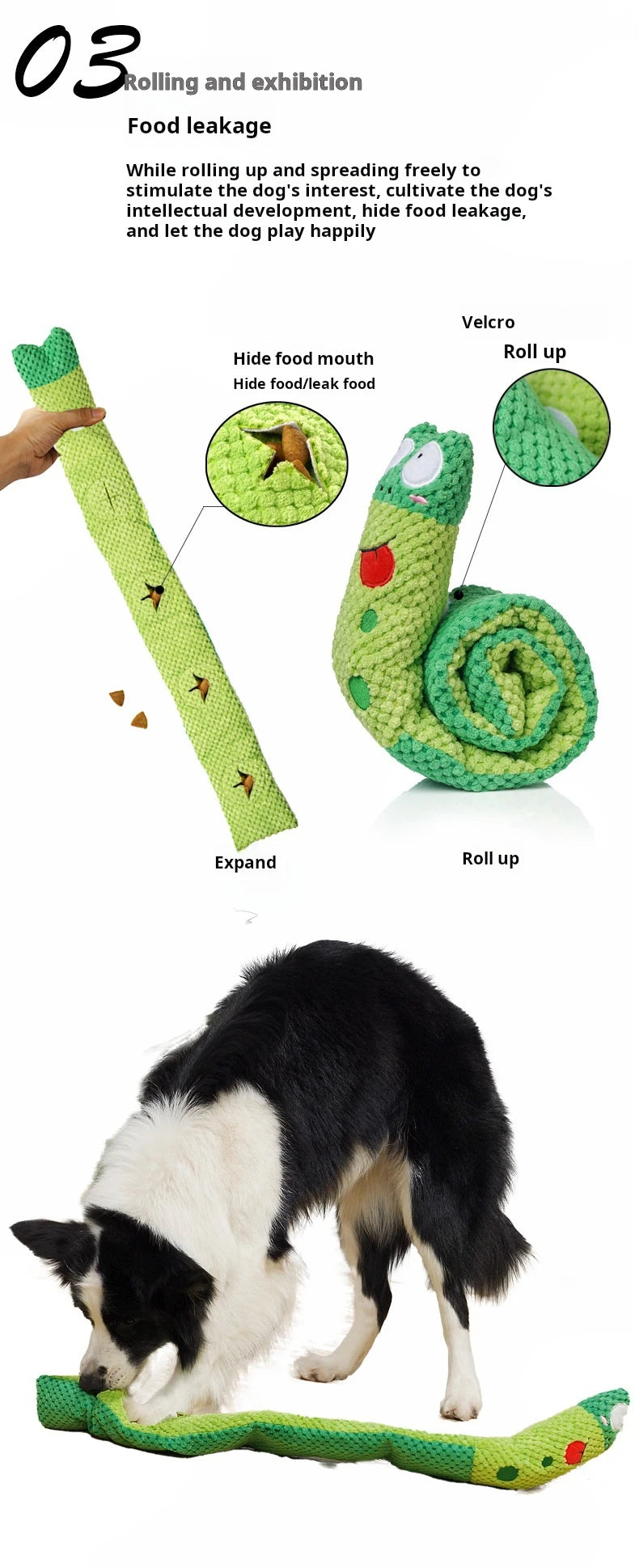 Dog Puzzle Toy Plush Sound Toys Foldable Snail Sniffing Interactive Squeak Food Molar Dog Pet Toy Supplies for Foraging Training