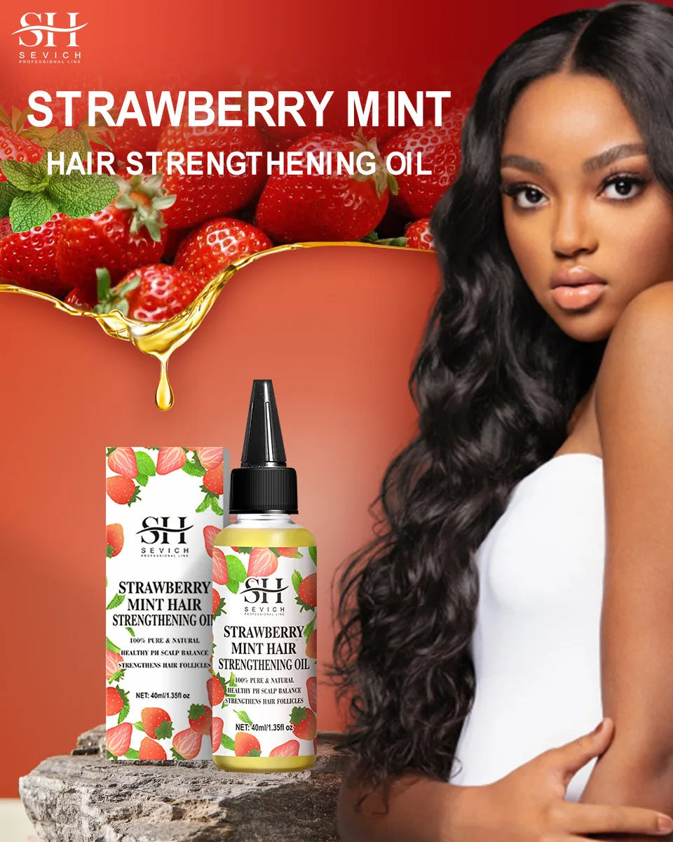 Strawberry Hair Growth Oil Hair Care Essence Repair Hairs Damaged Care Treatment Strengthening Moisturizing Oil Anti Hair loss