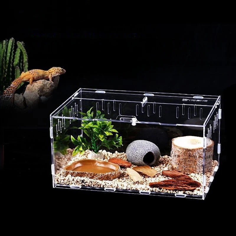 Home & Garden Pet Product Insect supplies boxes reptile product Hermit Crab Gecko Feeding Tank Assembled Acrylic Transparent Box