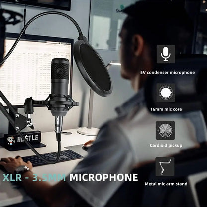 BM-800 Recording Studio Package with Voice Changer,Live Sound Card - Audio Interface for Live Streaming YouTube TikTok