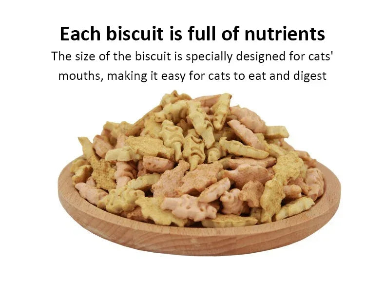 Cat Biscuits Salmon Snacks Chicken Tuna Multiplicity Nutrition Health Easy To Eat Digest Crispy Catnip Fish Biscuits Pet Snacks