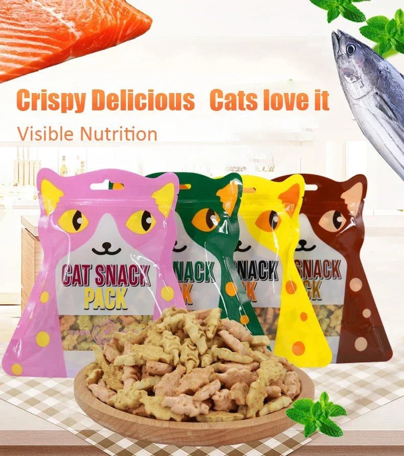 Cat Biscuits Salmon Snacks Chicken Tuna Multiplicity Nutrition Health Easy To Eat Digest Crispy Catnip Fish Biscuits Pet Snacks