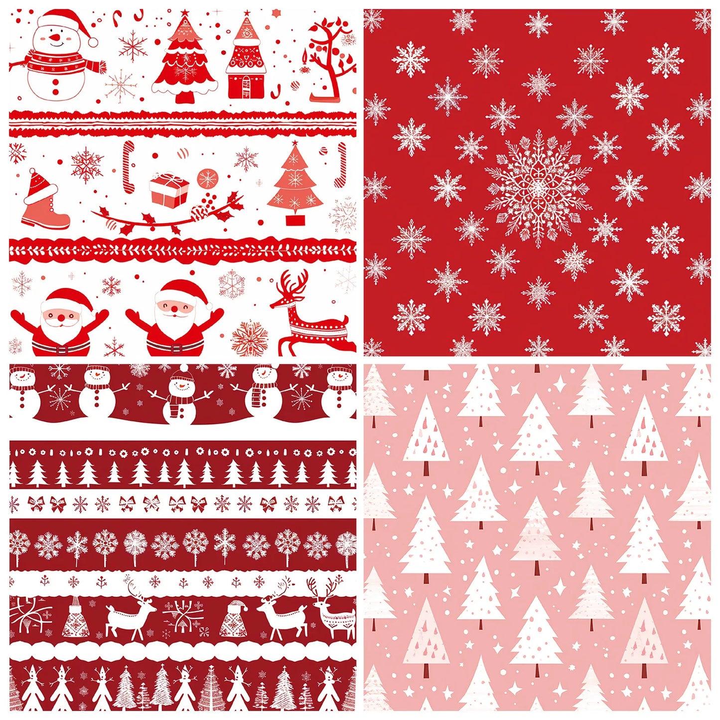 24Sheets Merry Christmas Scrapbook Paper Pad for Journaling DIY Arts,Craft Snowflake,Santa Pattern Christmas Gift Wrapping Paper