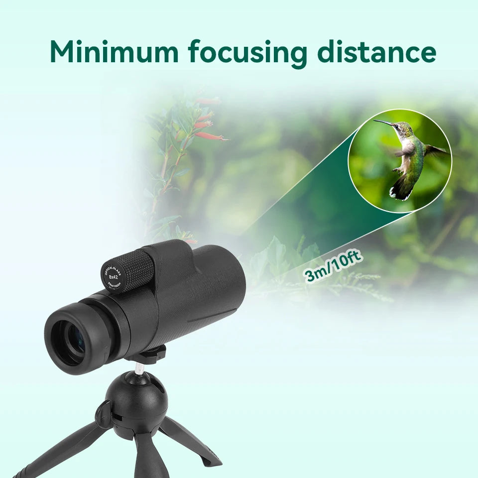 SVBONY SX32 Monocular Telescope with Tripod,8X42/10X42 with Phone Adapter,for Bird Watching,Target Shooting,Wildlife Viewing