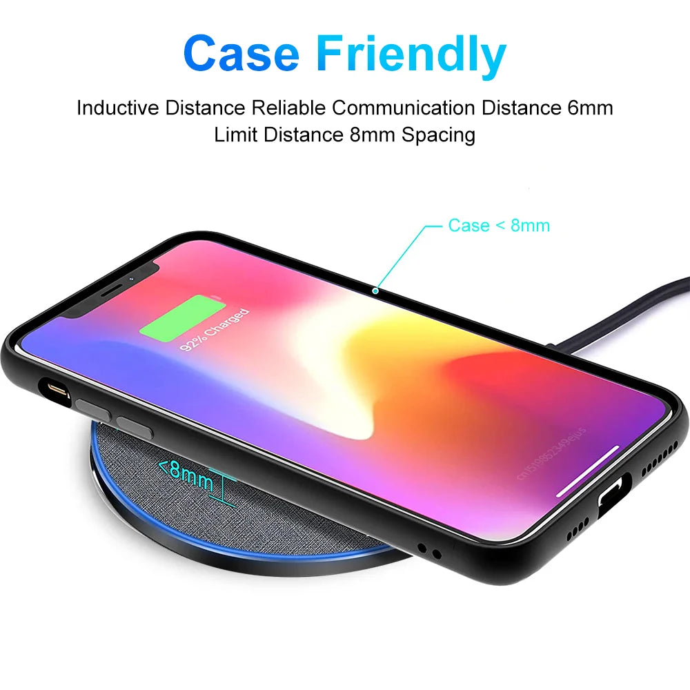 Wireless Charger Pad for Samsung Galaxy S24 S23 S22 USB C Fast Wireless Induction Charging Station for iPhone 15 14 13 12 ProMax