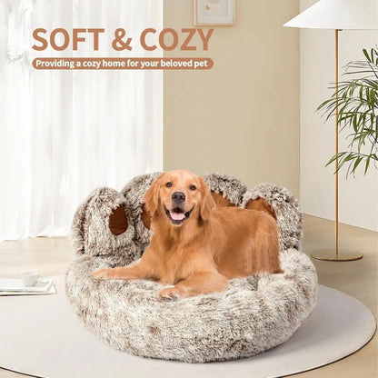 Calming Cat & Dog Bed, Anti-Anxiety Donut Pet Cozy Soft Round Cute Washable Bed for Large Sized Cat & Dog