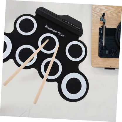 Electronic Drum Set Foldable Music Drums USB Silicone Drum Portable Practice Drums USB Pad Portable Practice Drums Kit with Drum