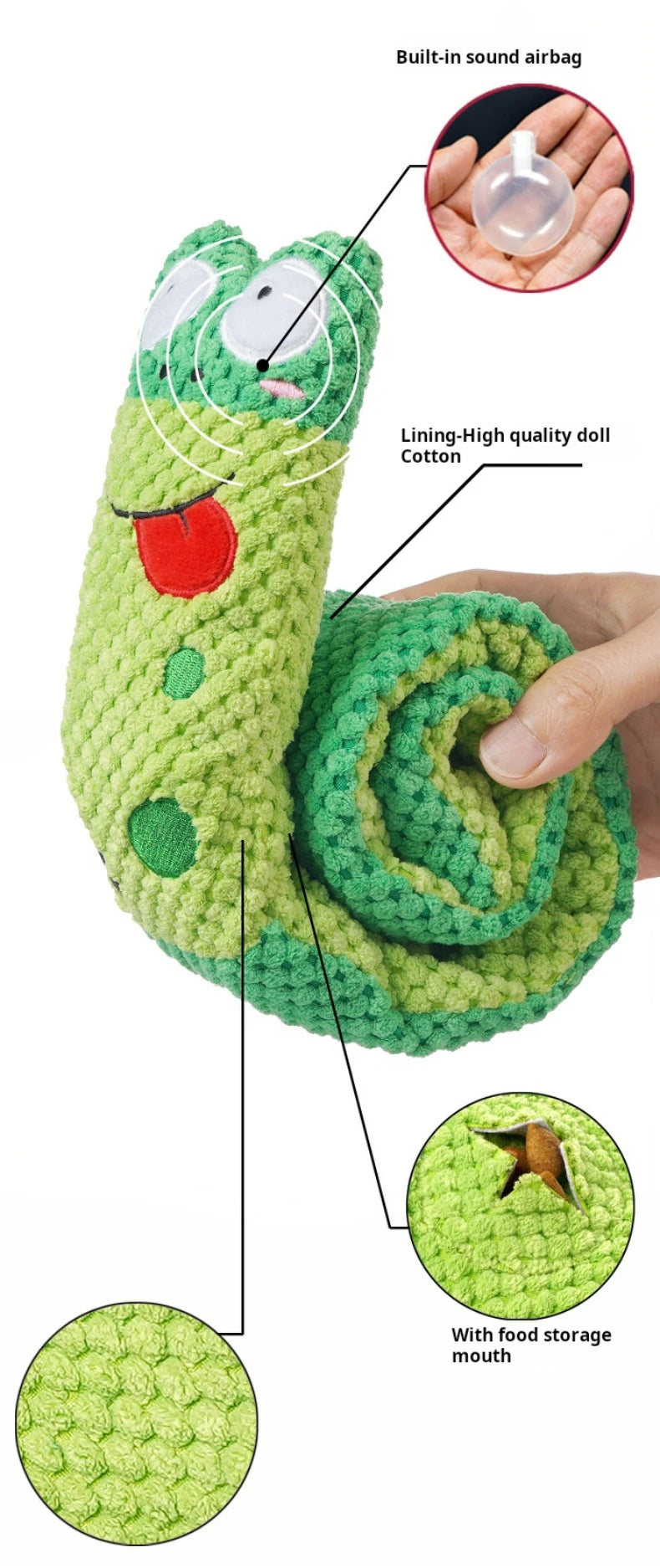 Dog Puzzle Toy Plush Sound Toys Foldable Snail Sniffing Interactive Squeak Food Molar Dog Pet Toy Supplies for Foraging Training