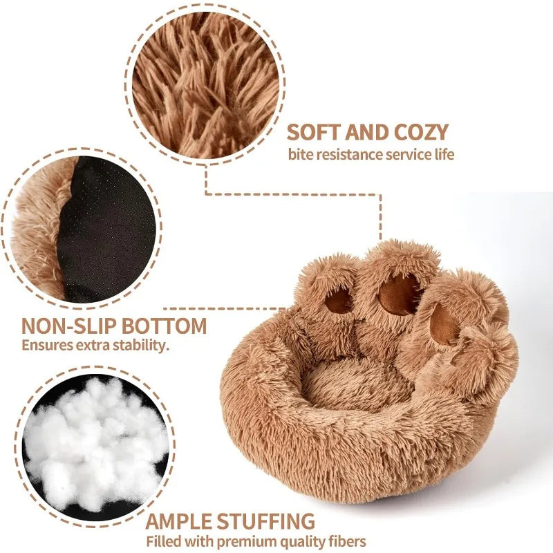 Calming Cat & Dog Bed, Anti-Anxiety Donut Pet Cozy Soft Round Cute Washable Bed for Large Sized Cat & Dog