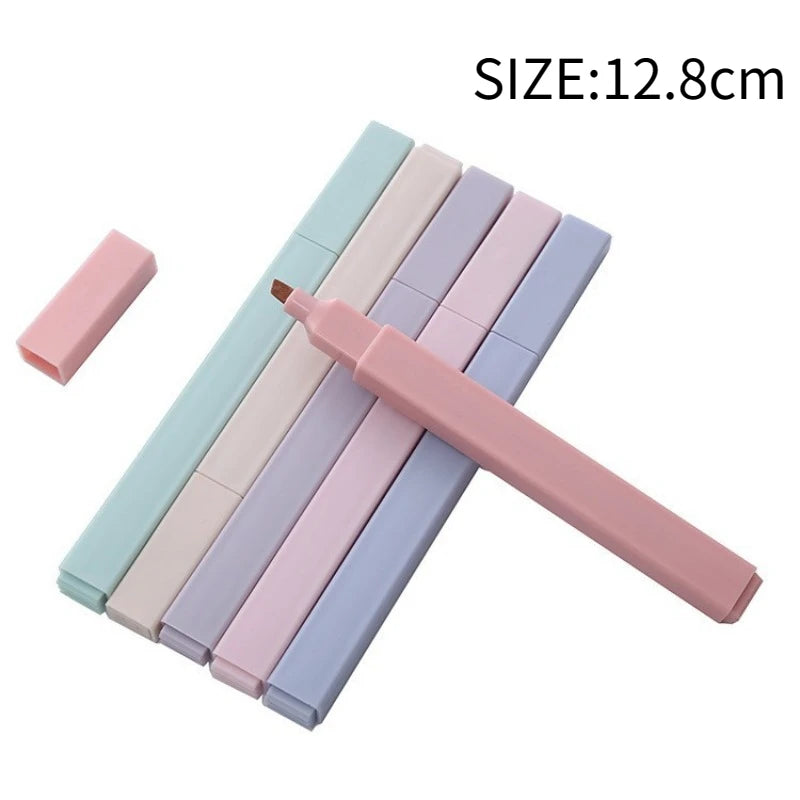 4/6/12 set Pastel Color Highlighter Kawaii Stationery Color Marker School Supply Student Marker Highlighter Japanese Stationery