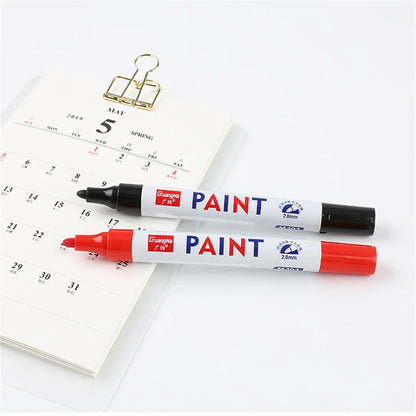 Paint Permanent Marker Pen Painting Oily Stationery Pen Waterproof Lasting White Markers Tire Tread Rubber Fabric Paint Marker