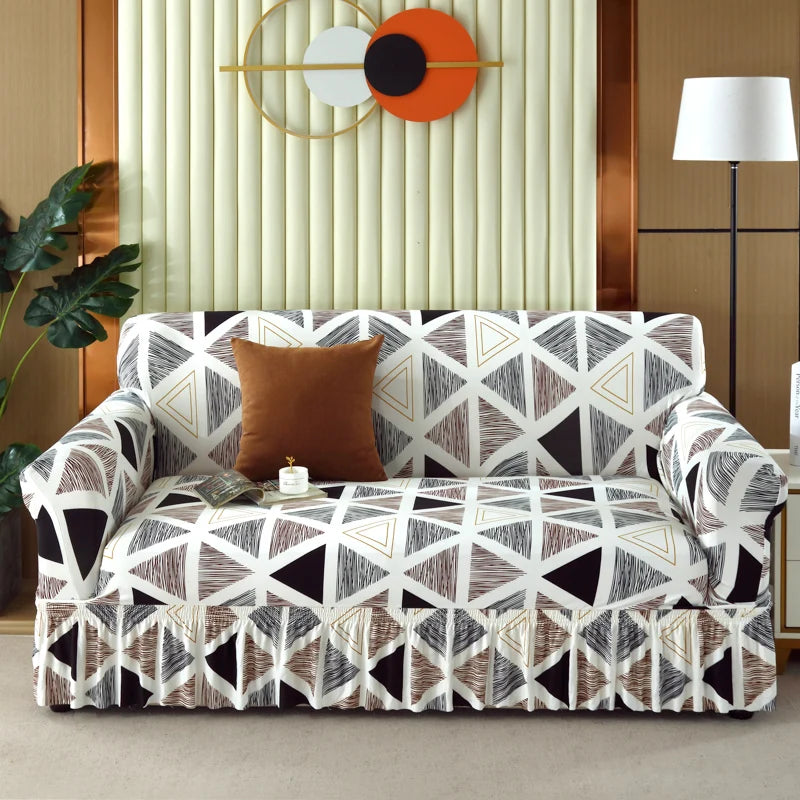 Geometric Sofa Cover For Living Room Adjustable Couch Cover Corner L Shape Stretch Sofa Slipcover Combination Chaise Home Decor