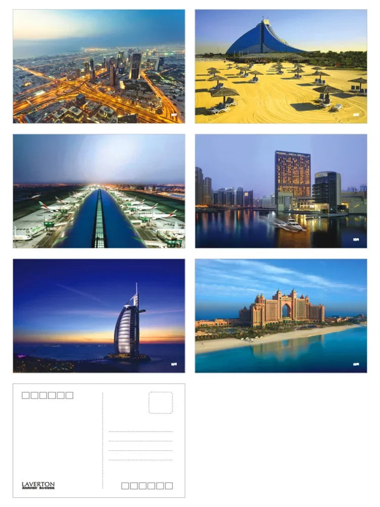 13 Cities Series Postcards Landscape Theme Gift Greeting Card London Paris Venice Dubai Rome Monaco Bangkok Seattle Florence