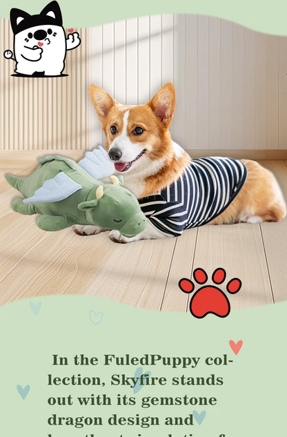 PETFULED Gem Flying Dragon Dog Heartbeat Toy,Puppy Separation stress Toy, Puppy Behavioral Training Aid for Dog Sleep Aid Plush