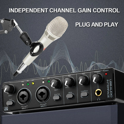 Audio Interface Depusheng MD22 Professional Sound Card with Monitoring Electric Guitar Live Recording For Studio Singing Micro