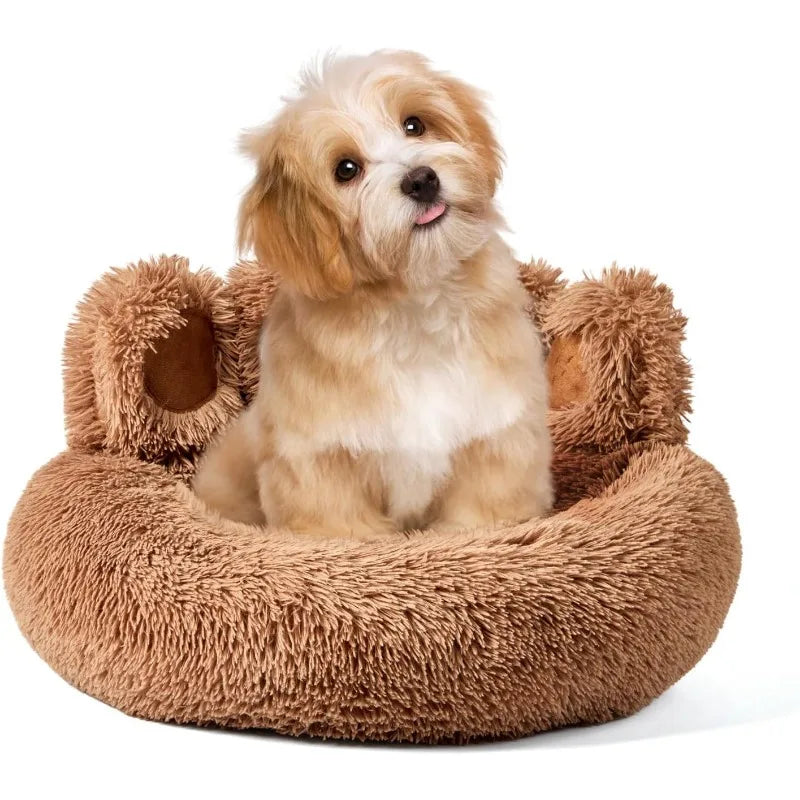 Calming Cat & Dog Bed, Anti-Anxiety Donut Pet Cozy Soft Round Cute Washable Bed for Large Sized Cat & Dog