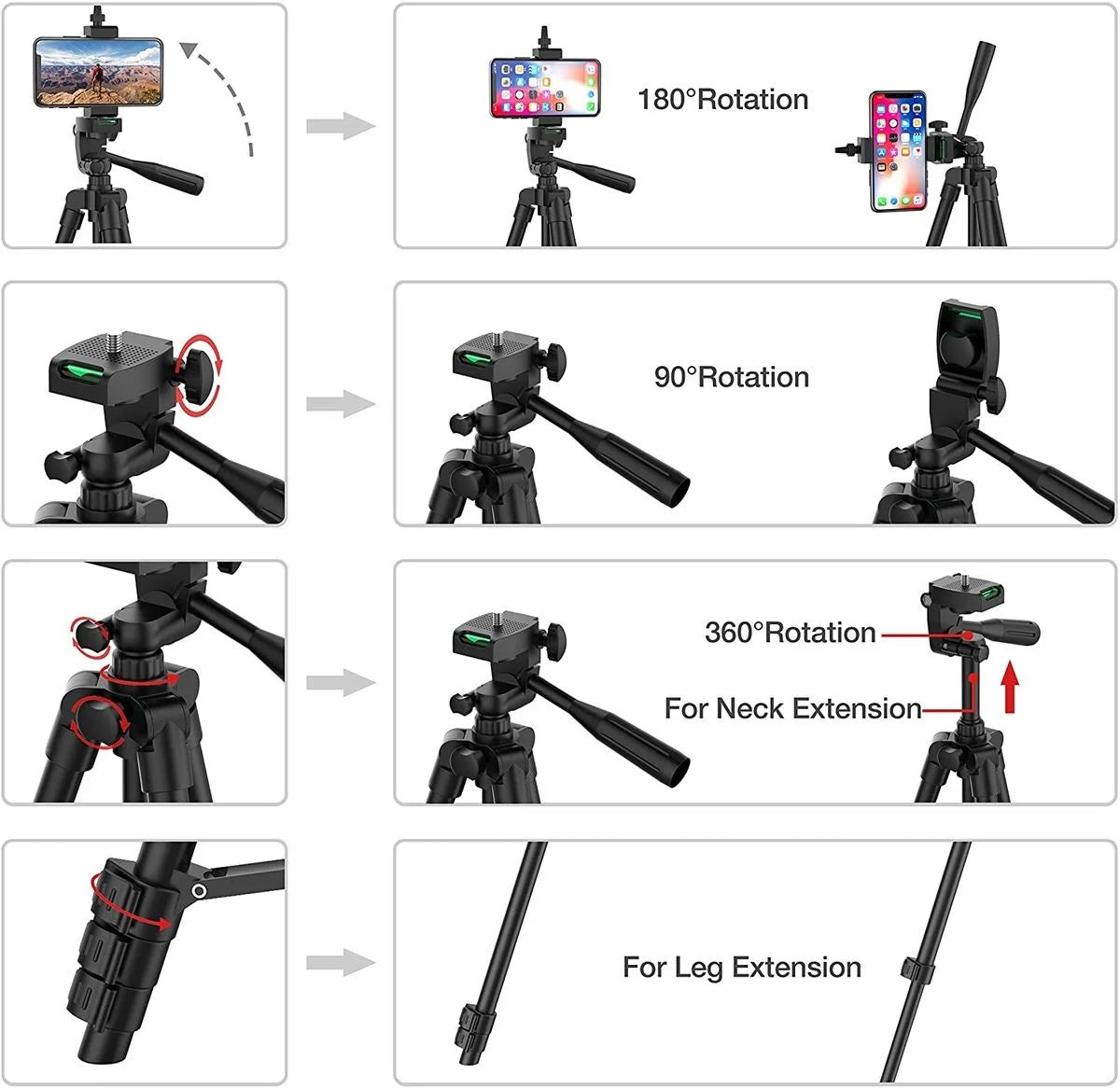 103cm Lightweight Camera Tripod For Mobile Tripod Camera Portable SLR Bluetooth-compatible Desktop Cam Stand Monopod Smartphone