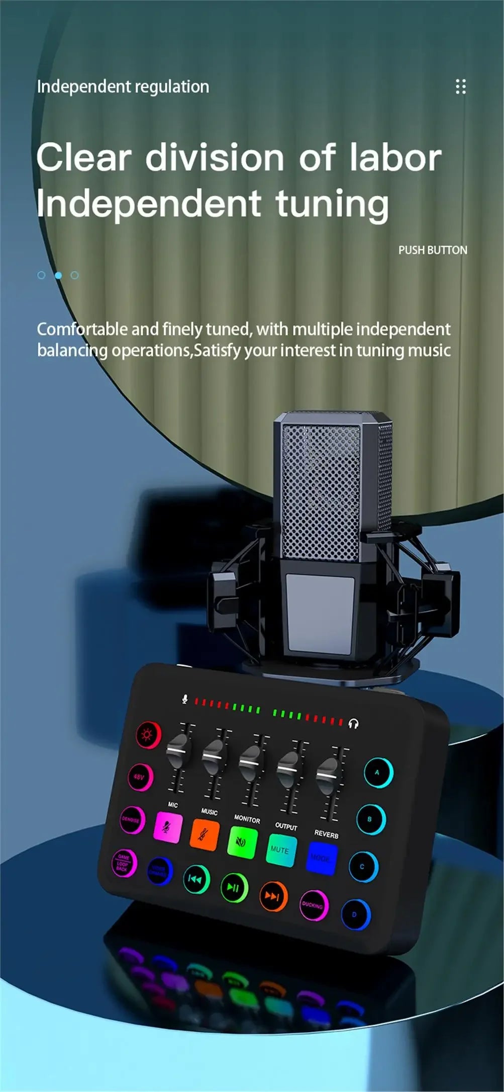 F11 Live Sound Card 5-Channel Mixer Streaming Sound Card Audio Mixer Professional Studio Recording Kit Podcast Accessories Parts