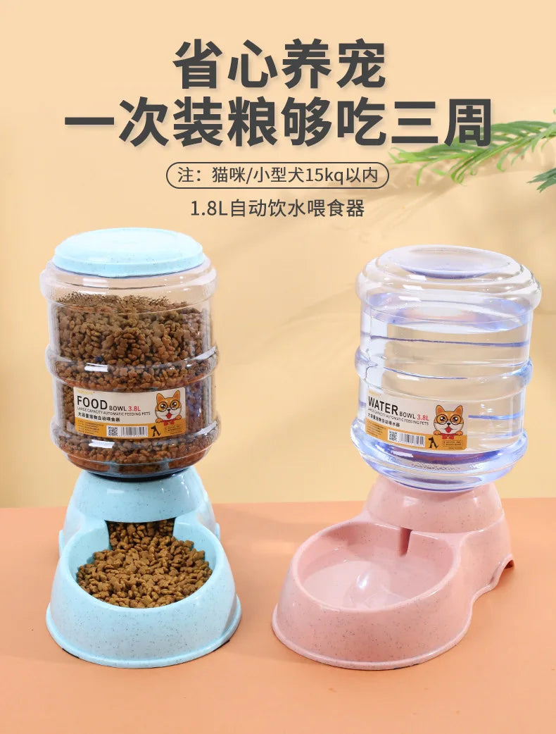 3.8L Pet Automatic Water Feeder Plastic Large Capacity Pet Feeder Cat Bowl Wholesale Pet Feeding Water Feeder