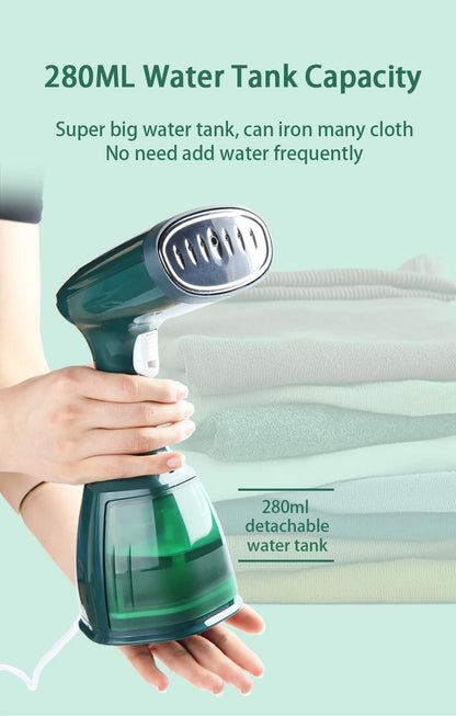 Garment Steamers 280ml Handheld Fabric Steamer 7 Holes 20 Seconds Fast-Heat 1500W Garment Steamer for Home Travelling Portable