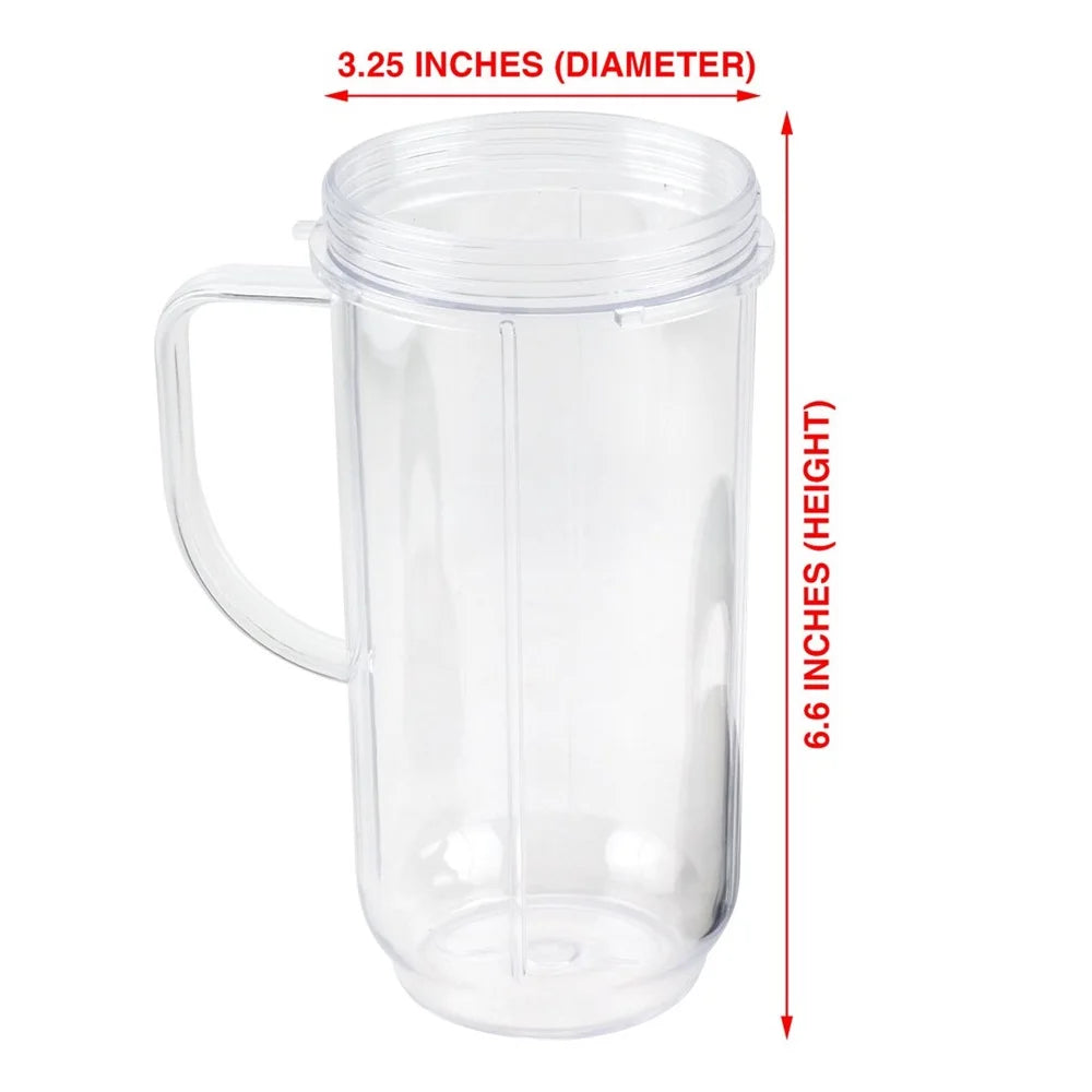 22 oz Tall Cup with Flip Top To-Go Lid Replacement Part for Magic Bullet 250W MB1001 Blenders