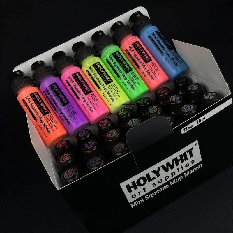 12mm/20ml Mini Graffiti Flow Pen Paint Signature Pen Round Tip Waterproof Marker With Ink Art Supplies Fluorescent Signature Pen