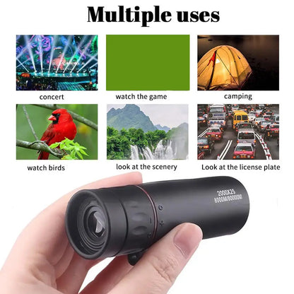 2000x25 HD Monocular Telescope with Phone Camera Adapter for Bird Watching Hunting Hiking Camping Wildlife