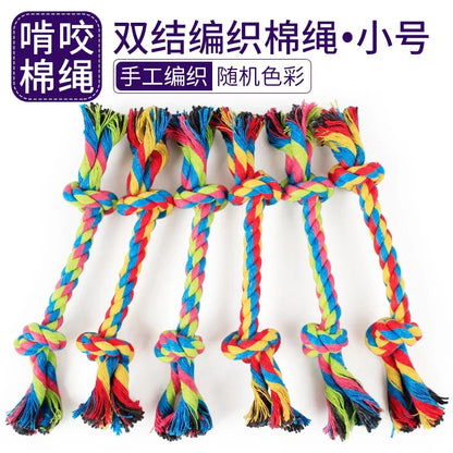 Cotton Dog Toys Puppy Chewing Toys Rope Knot Toy Durable Braided Dog Toys Dog Cleaning Teeth Braided Bone Rope Pet Products 24cm