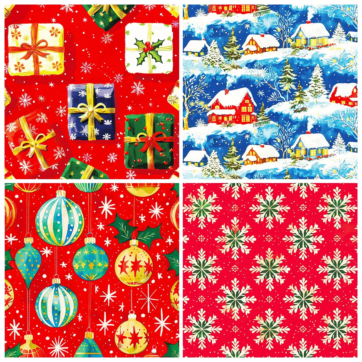 24Sheets Merry Christmas Scrapbook Paper Pad for Journaling DIY Arts,Craft Snowflake,Santa Pattern Christmas Gift Wrapping Paper