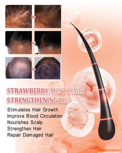 Strawberry Hair Growth Oil Hair Care Essence Repair Hairs Damaged Care Treatment Strengthening Moisturizing Oil Anti Hair loss