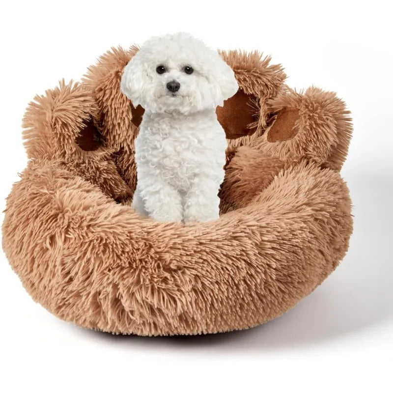 Calming Cat & Dog Bed, Anti-Anxiety Donut Pet Cozy Soft Round Cute Washable Bed for Large Sized Cat & Dog