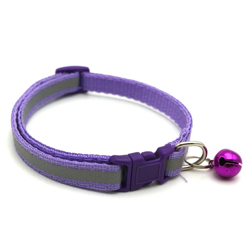 12 Colorful and Colorful Buckle Reflective Collar 1.0 Patch Bell Collar Pet Dog and Cat Collar