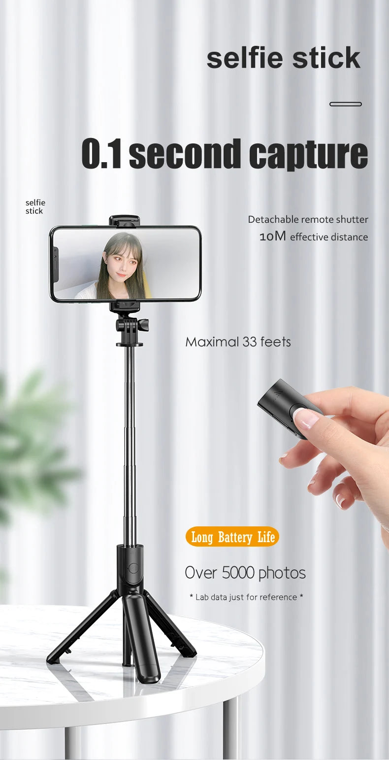 Phone Holder Wireless Selfie Stick Tripod 360 Degree Rotation Support For iPhone Xiaomi Samsung Mobile Phone Live Video Stand