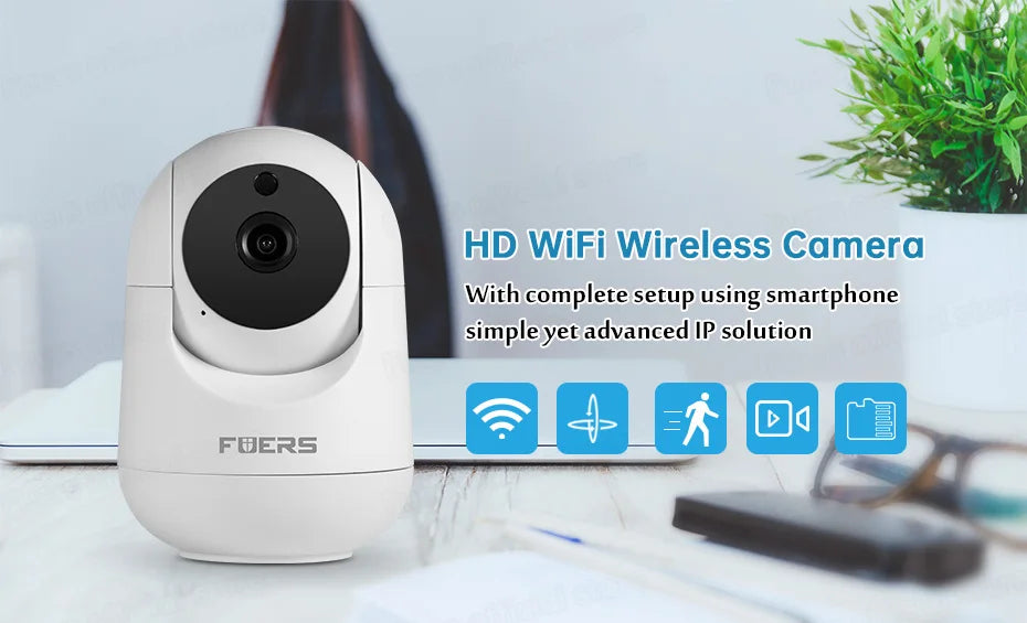 Fuers 5MP WiFi Camera Tuya Smart Home Indoor Wireless IP Surveillance Camera AI Detect Automatic Tracking Security Baby Monitor