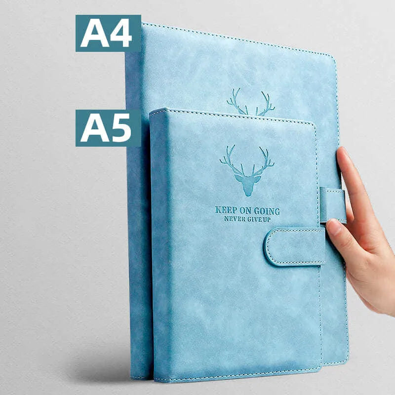 A4 Notebook Ultra-thick Thickened Notepad Business Soft Leather Work Meeting Record Book Office Diary Sketchbook Students Cute