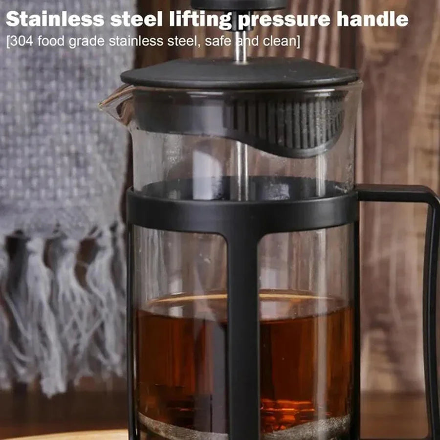 Stainless Steel Tea and Coffee Brewer with Filter Heat-Resistant Anti-Rust Multifunctional with Handle for Making Coffee