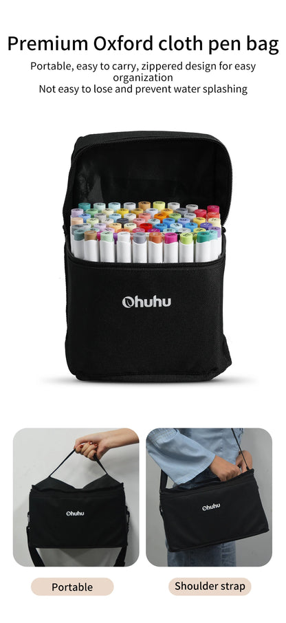 Ohuhu Oahu 120 Color Marker Pen Set Alcohol Art Markers Dual Tips Felt Pen Sketching Drawing Graffiti Manga School Art Supplies