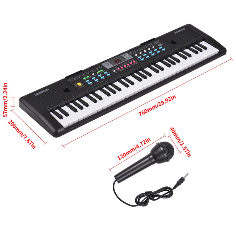 61 Keys USB Electronic Organ Kids Electric Piano Digital Music Electronic Keyboard LED Display Kids Gift Musical Instrument