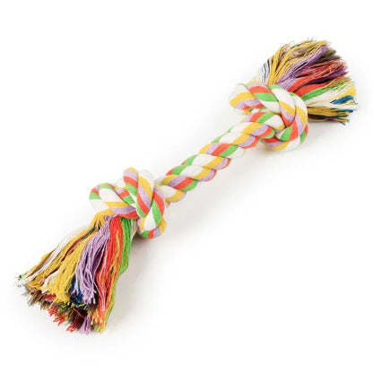 Cotton Dog Toys Puppy Chewing Toys Rope Knot Toy Durable Braided Dog Toys Dog Cleaning Teeth Braided Bone Rope Pet Products 24cm