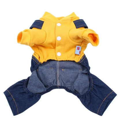 New Pet Jumpsuit Rompers Dog Hoodie Denim Coat T-Shirt Cat Puppy  Jacket Autumn/Winter Clothes Apparel