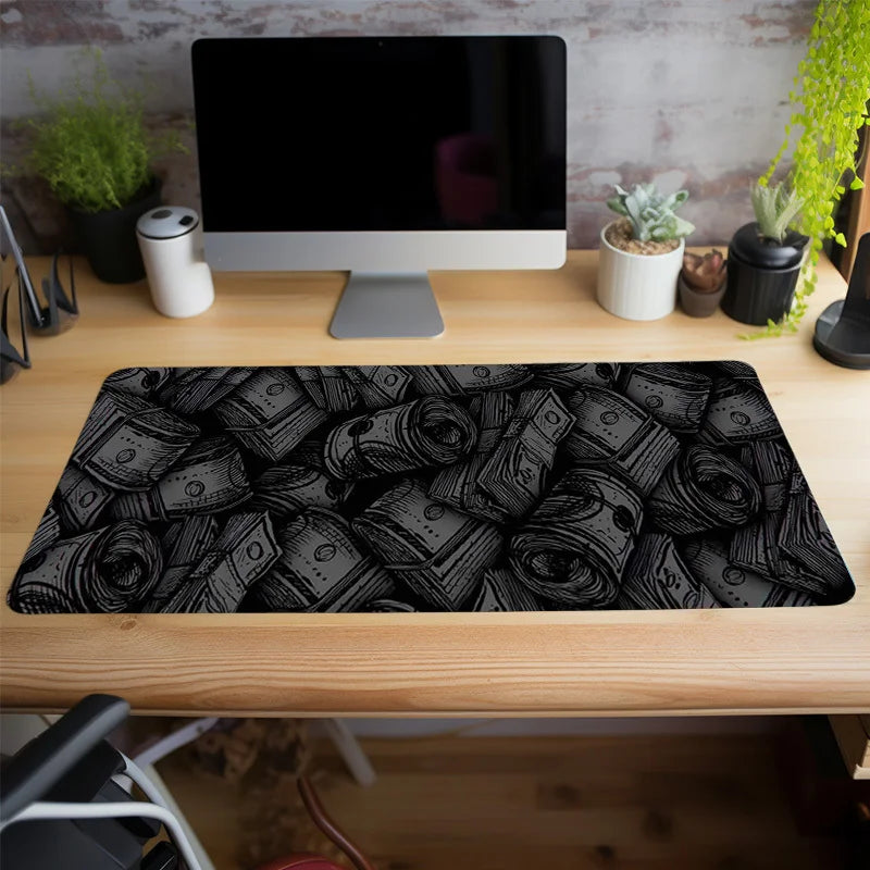 Cool Dollar Aesthetic Large Gaming Mouse Pad Office Desk Mat Computer Keyboard Pad Non-slip Office Desk Room Decor Accessories